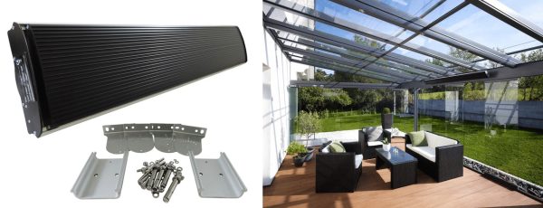 תנור אינפרא אדום כולל שלט | דגם INFRABLACK 2400W | שחור מט